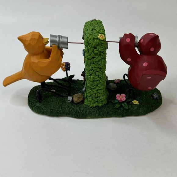 Russ Berrie Tweet Along With Me Sharing Secrets Red Yellow Birds Using Tin Cans - Picture 5 of 9